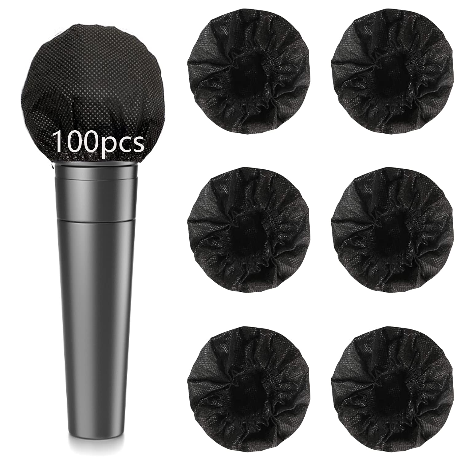 100PCS Microphone Cover Disposable Non-Woven Microphone Windscreen